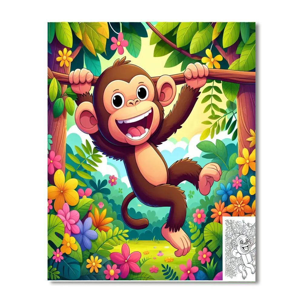 Silly Chimpanzee Paint By Numbers Art