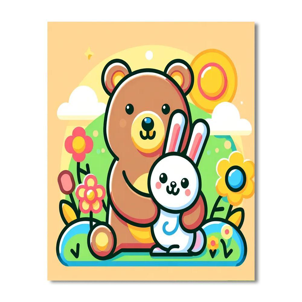 Cuddle Up Animals Paint By Numbers Art