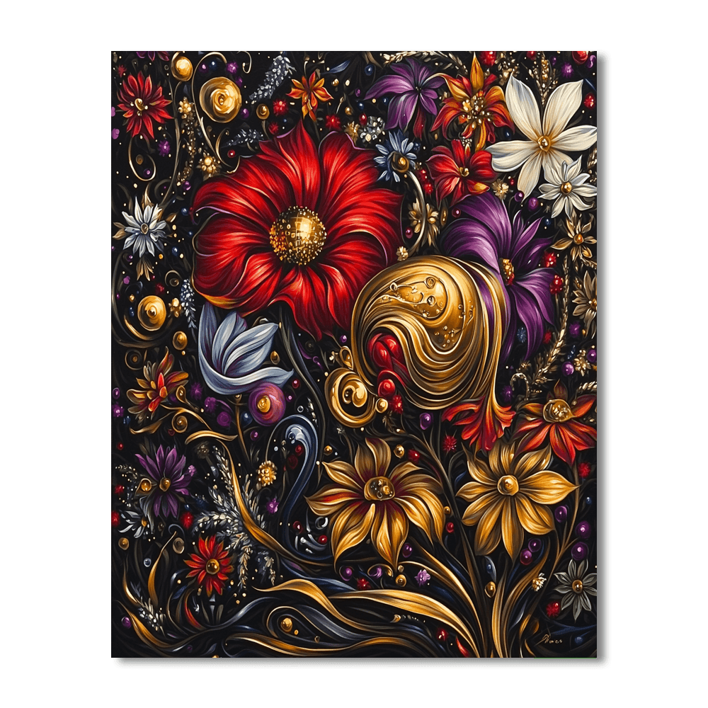 Salvador Dali Inspired Surreal Flora Fantasy  Paint By Numbers Kits