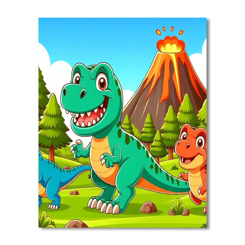 Dinosaur Exploration Expedition Painting Number Kit