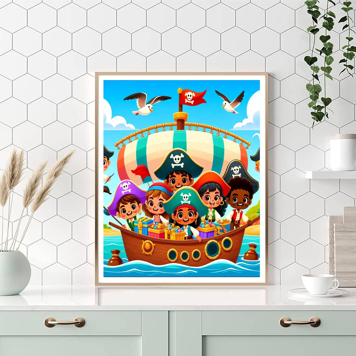 Cheerful Pirate Adventure Numbered Painting Kits