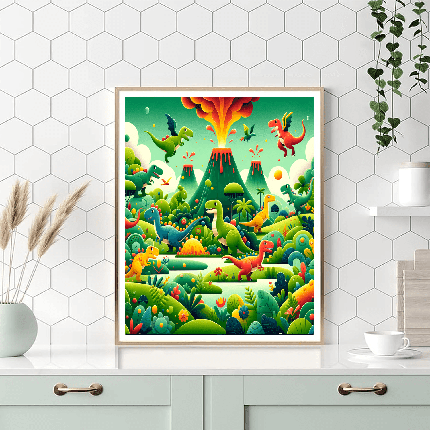 Adventurous Dinosaur World Paint By Numbers Art