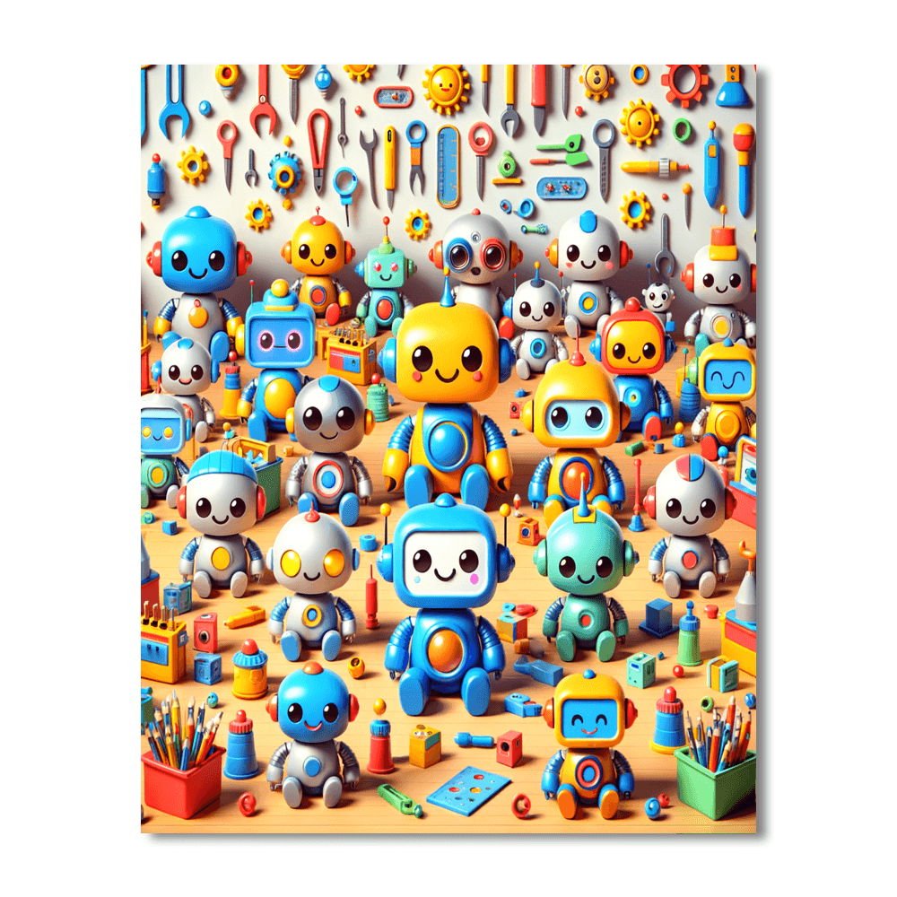 Funky Robot Workshop Paint By Numbers Kits