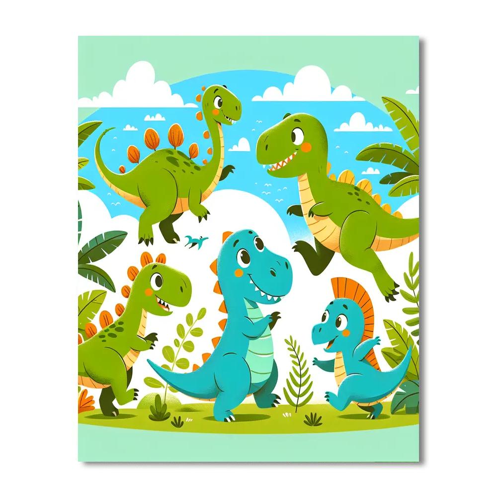 Wondrous World Of Dinosaurs Paint By Numbers