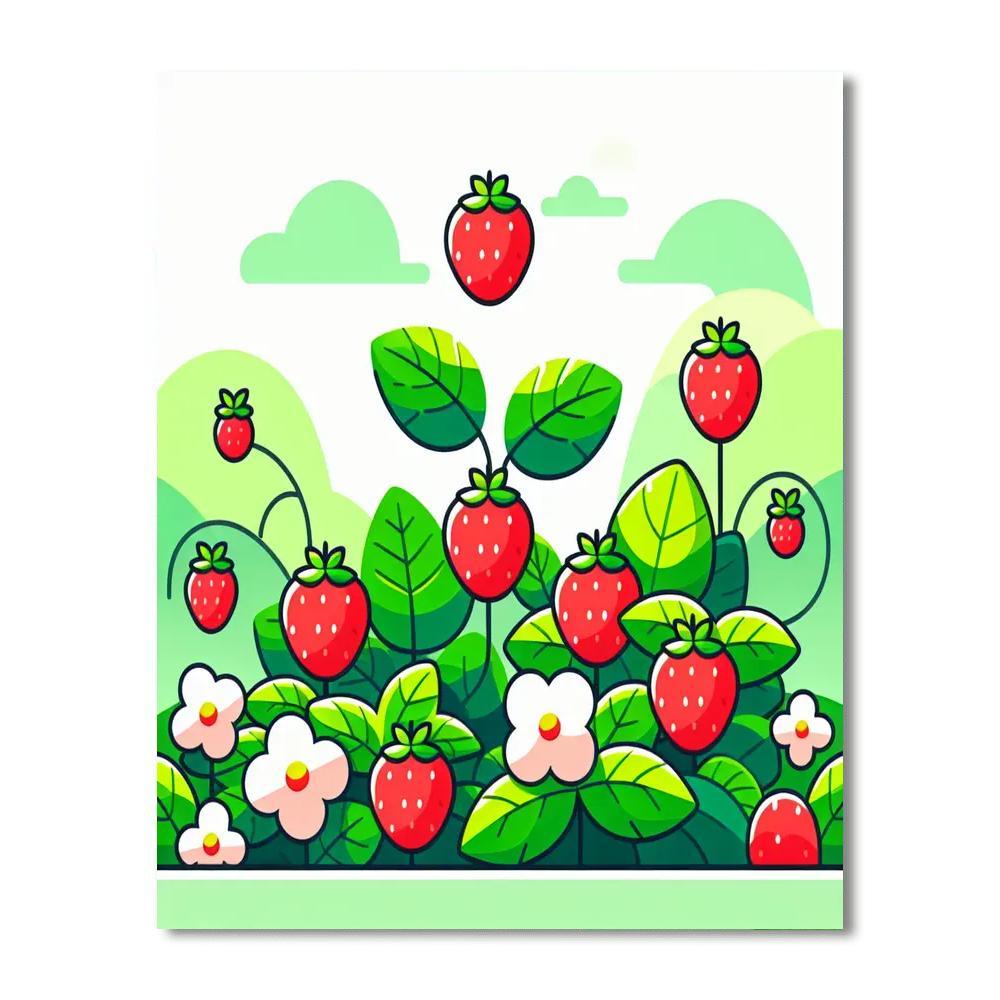 Sweet Strawberries Paint By Numbers Art
