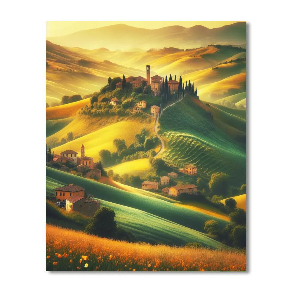 Picturesque Italian Countryside Painting Number Kit