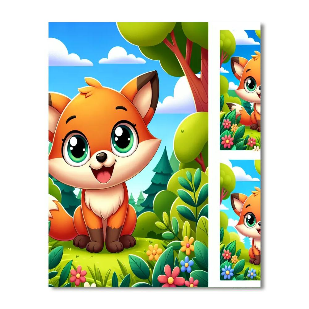 Joyful Fox Cub Paint By Number