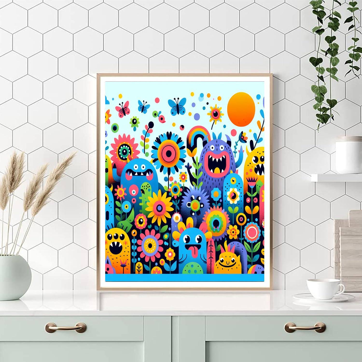 Garden Of Friendly Monsters Paint By Color