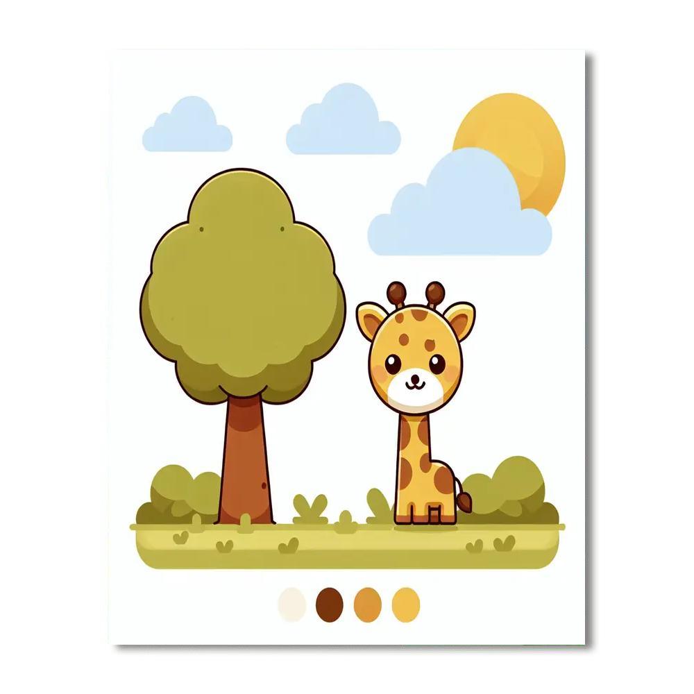 Friendly Giraffe Greeting Paint By Number