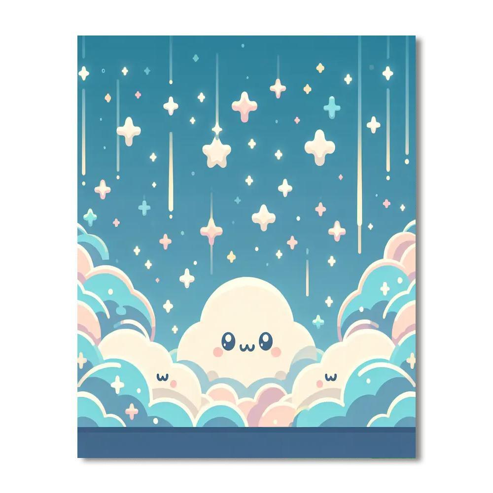 Sweet Dreams With Dreamy Clouds Numbered Painting Kits