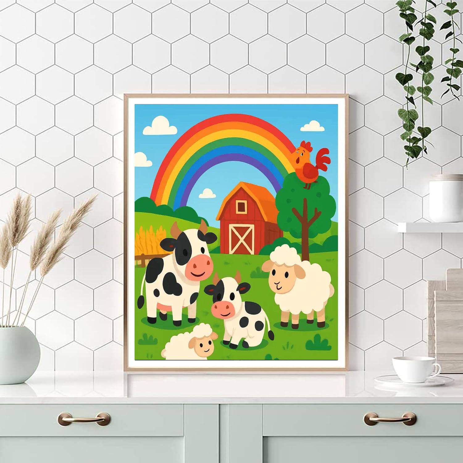 Sunny Rainbow Farm DIY Paint By Numbers