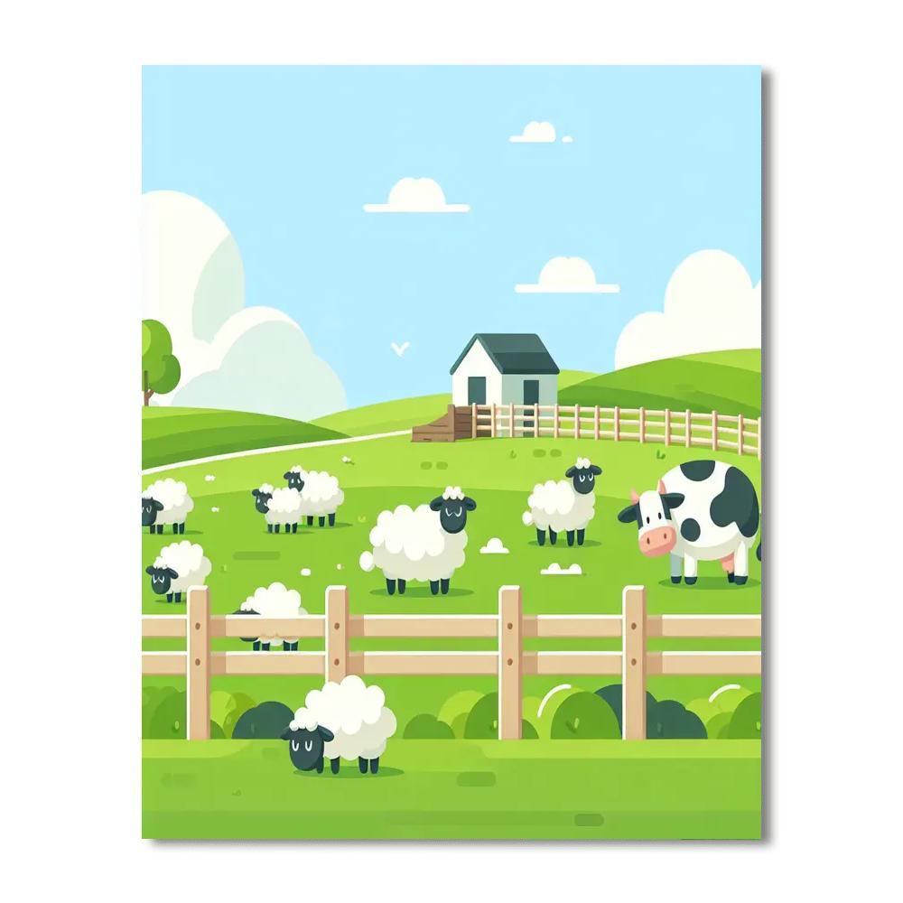 Peaceful Pasture Paint By Numbers Art