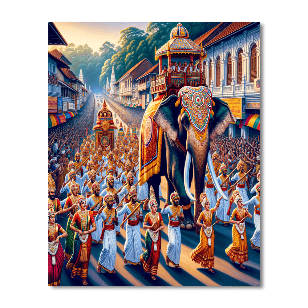 Esala Perahera - Kandy, Sri Lanka Painting By Numbers Kit