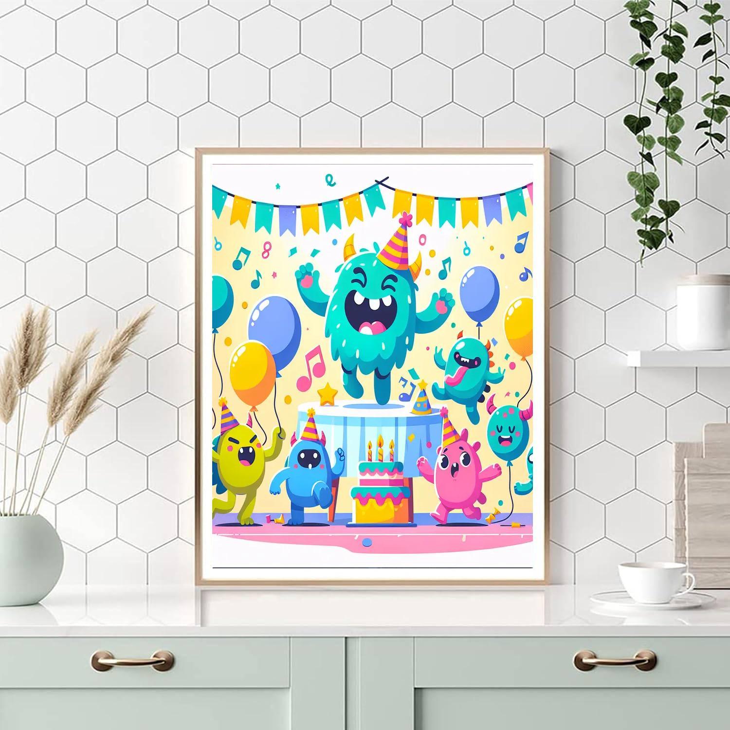 Playful Monster Dance Party Paint By Color