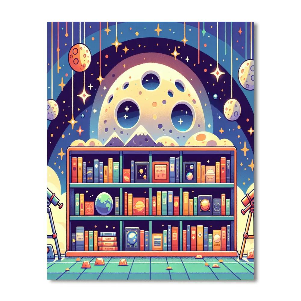 Lunar Library Paint By Numbers Art