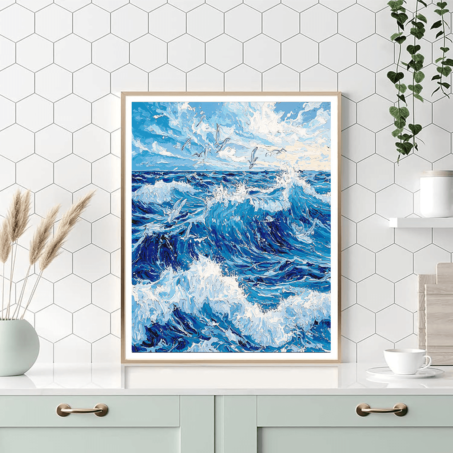 Hokusai Inspired Epic Ocean Waves  Paint By Numbers Art