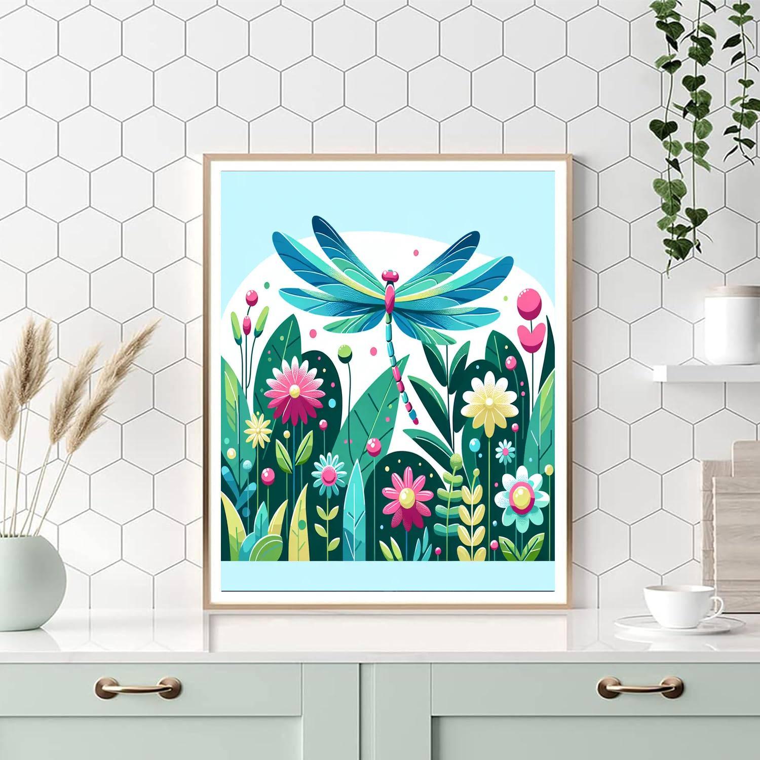Playful Dragonfly Paint By Numbers Art