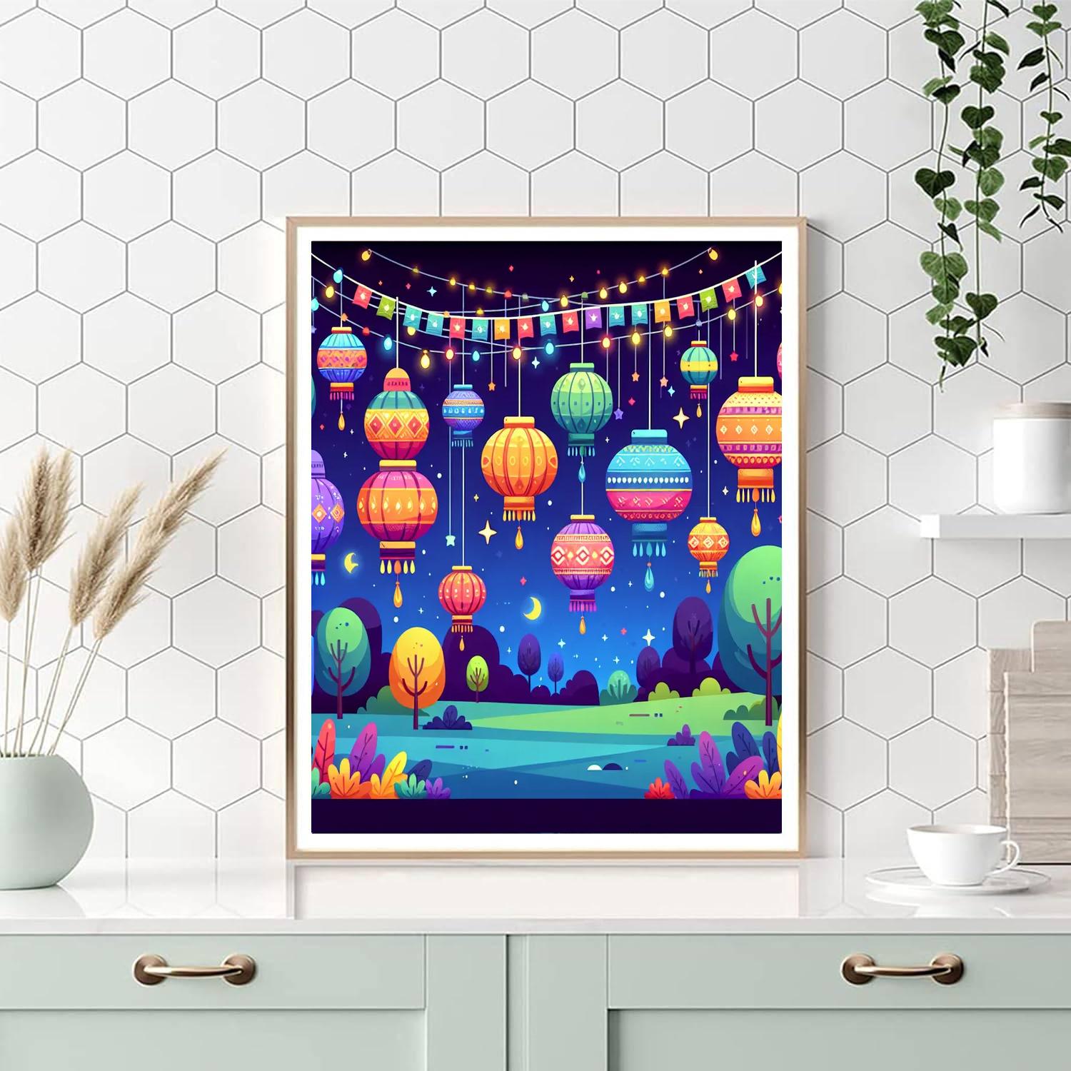 Summer Festival With Festive Lanterns Paint By Numbers Kits
