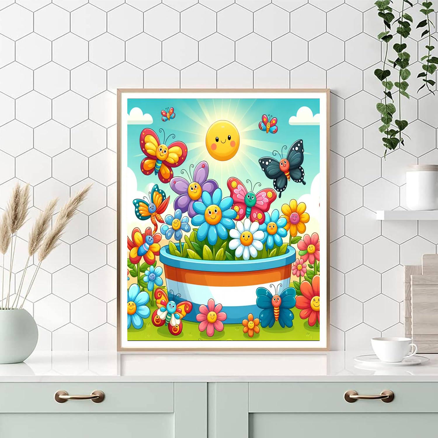Cheerful Butterfly Celebration Paint By Numbers Art