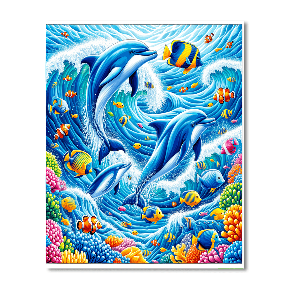 Frolicking Dolphins Paint By Numbers