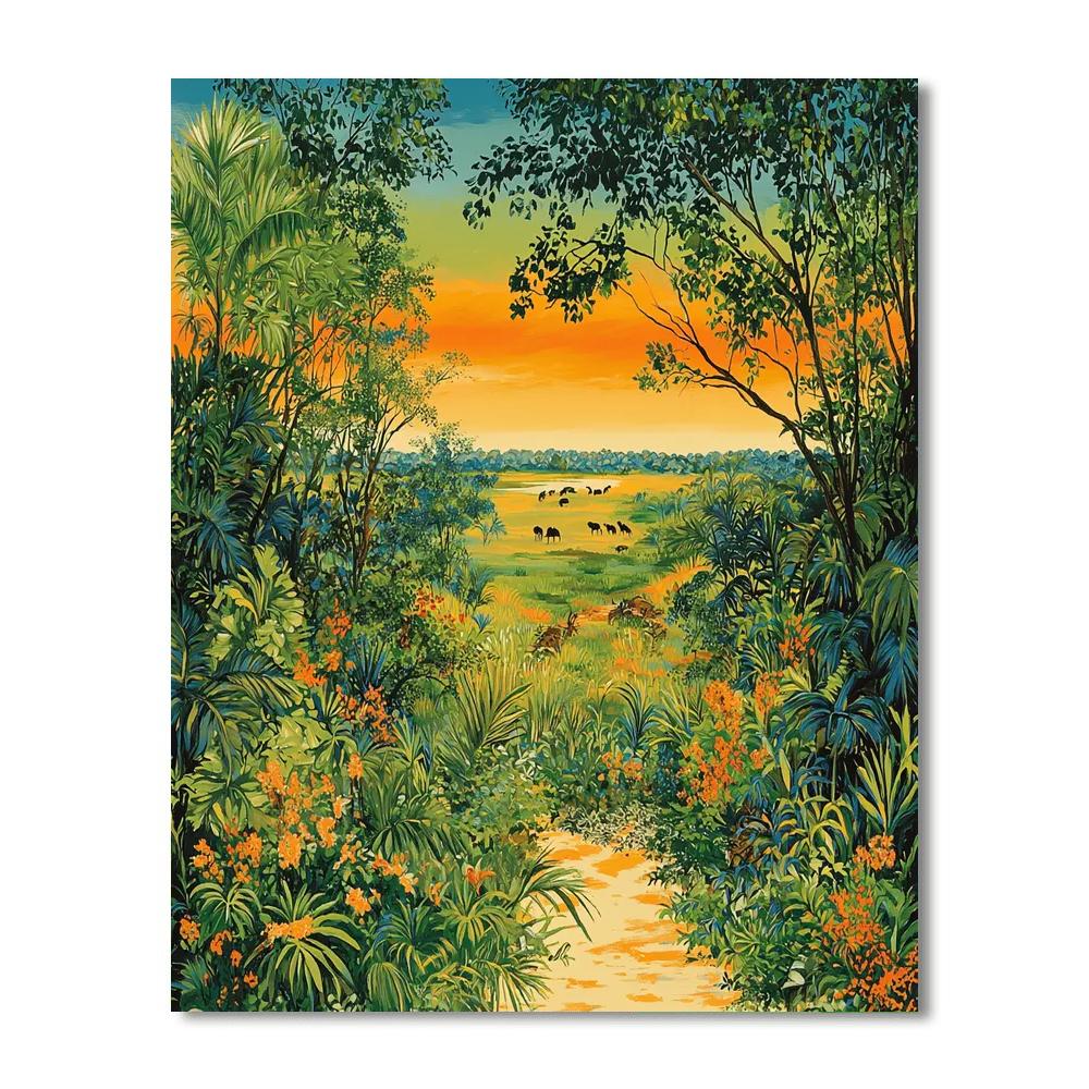 Henri Rousseau Inspired Exotic Savannah Adventure  Paint By Numbers