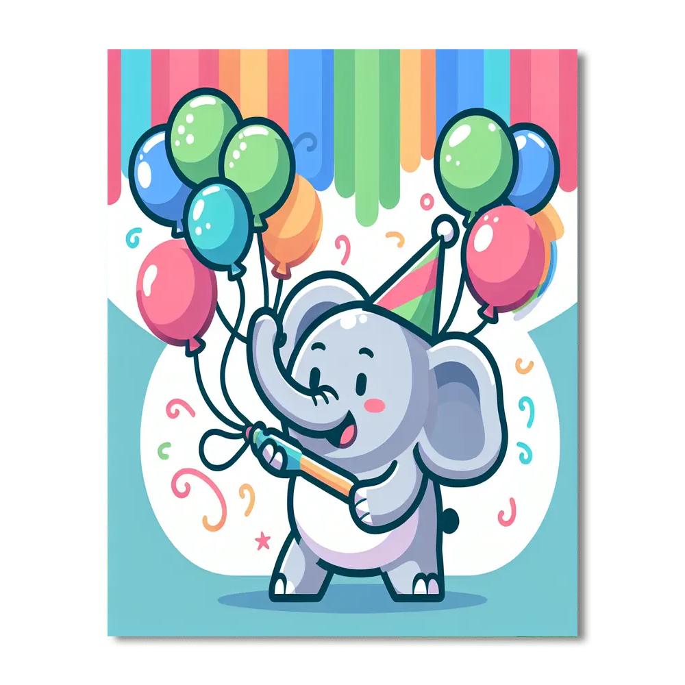 Balloon Artist Elephant Number Painting