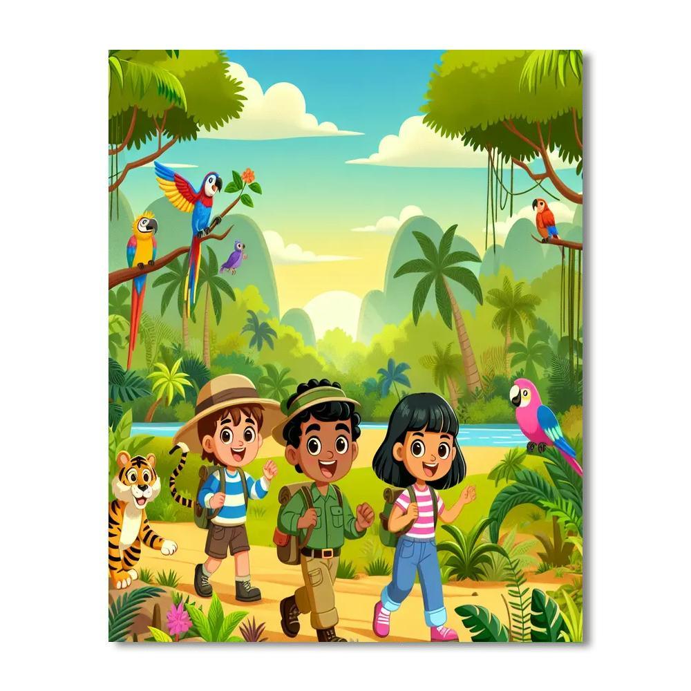 Adventurous Jungle Explorers Numbered Painting Kits