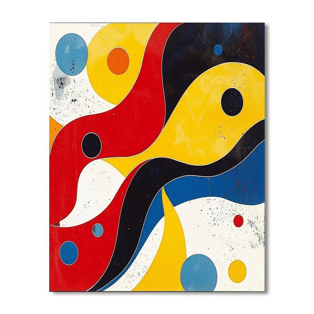 Joan Miró Inspired Serendipity Flow  Number Painting