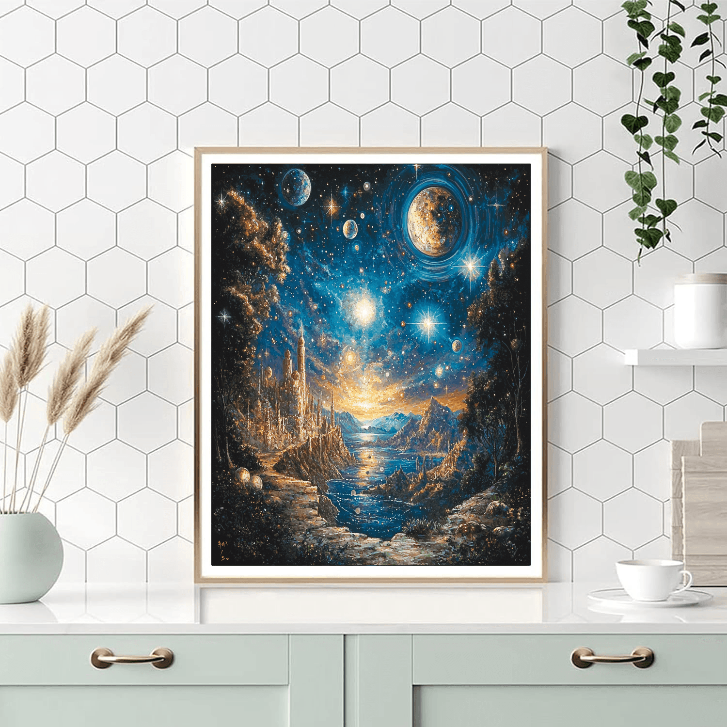M.C. Escher Inspired Galactic Illusions  DIY Paint By Numbers