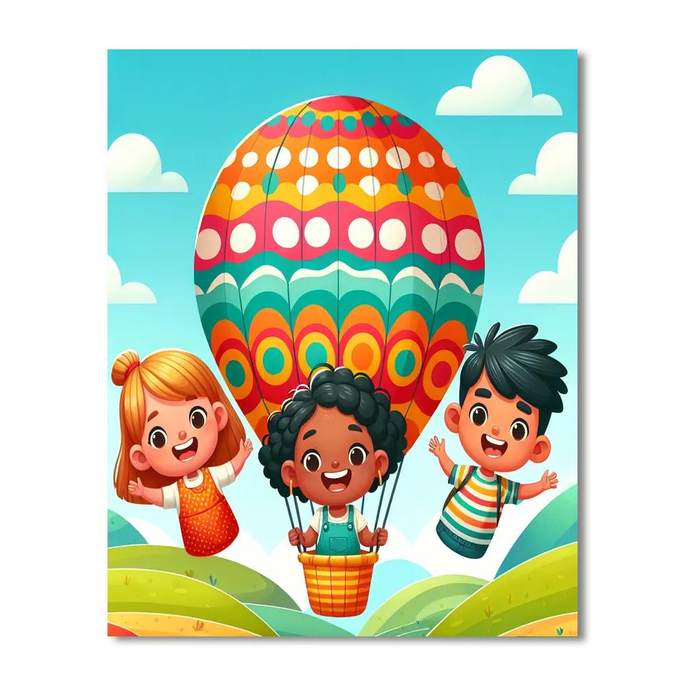 Bright Balloon Ride Painting Number Kit