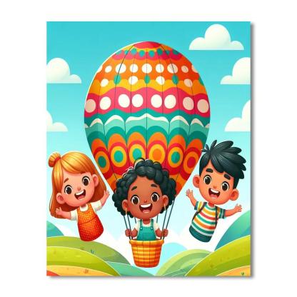 Bright Balloon Ride Painting Number Kit