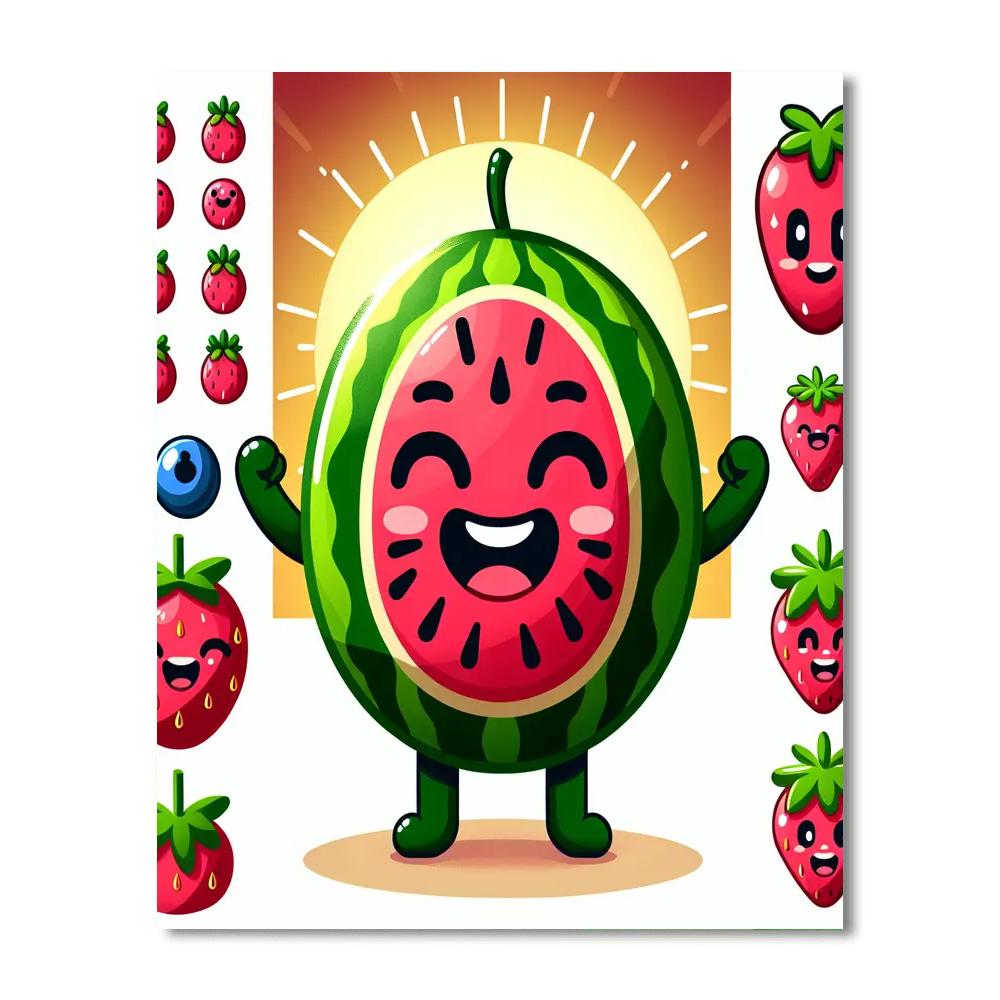 Whimsical Watermelon Paint By Numbers Art