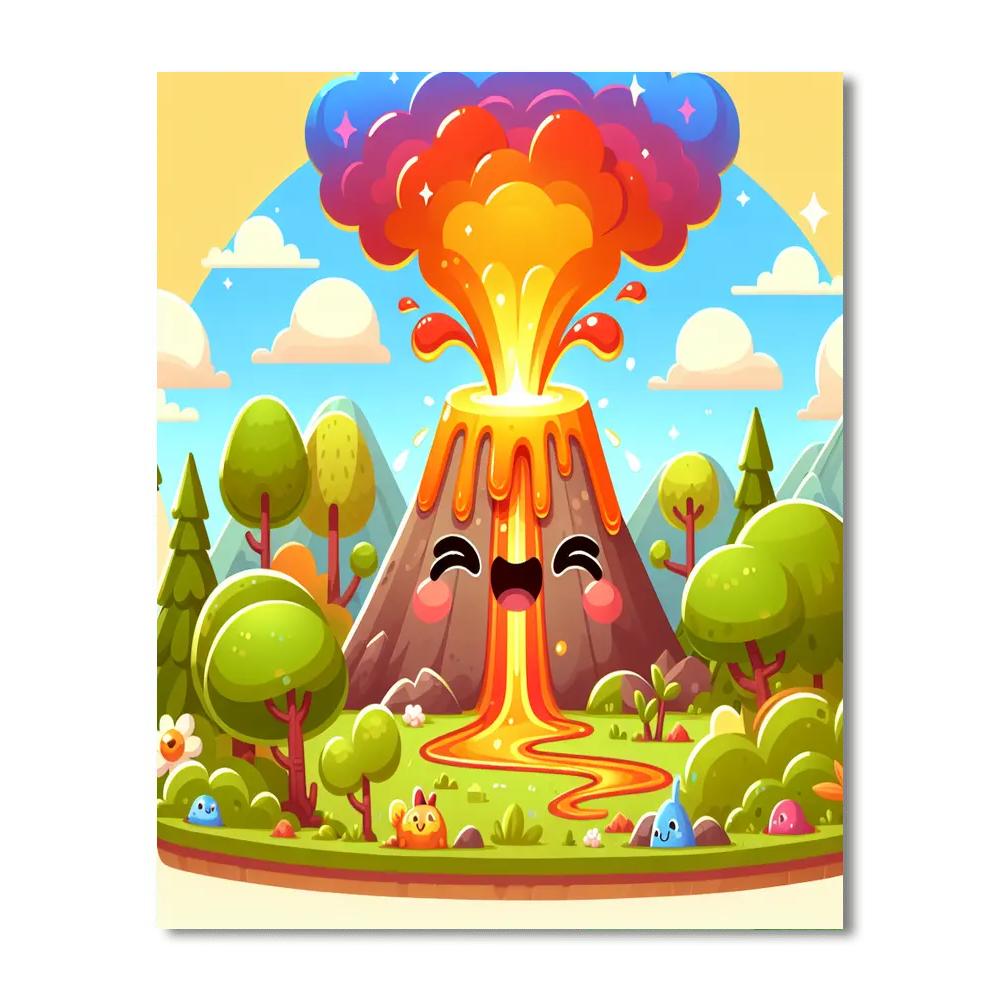 Exciting Volcano Painting By Numbers Kit