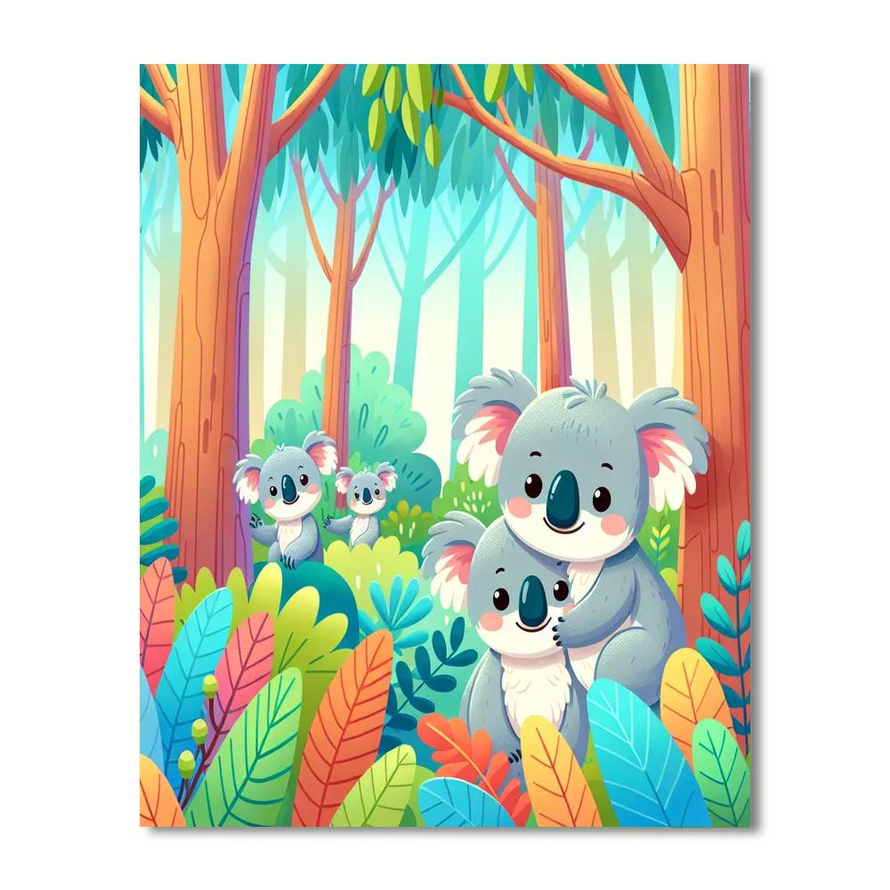 Cuddly Koala Friends Paint By Numbers Art