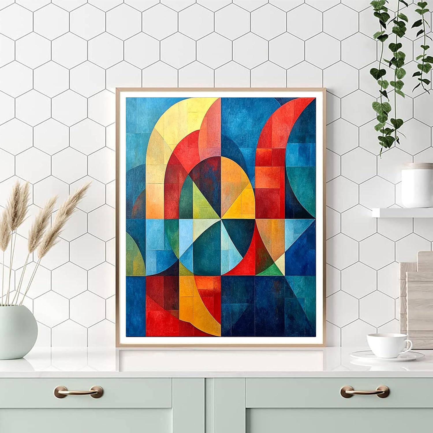 Paul Cézanne Inspired Geometric Dreamscape  Paint By Number