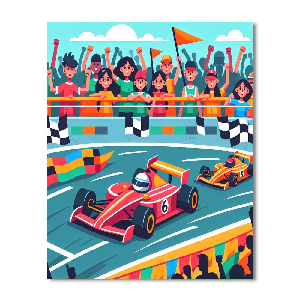 Racing To Victory Number Painting