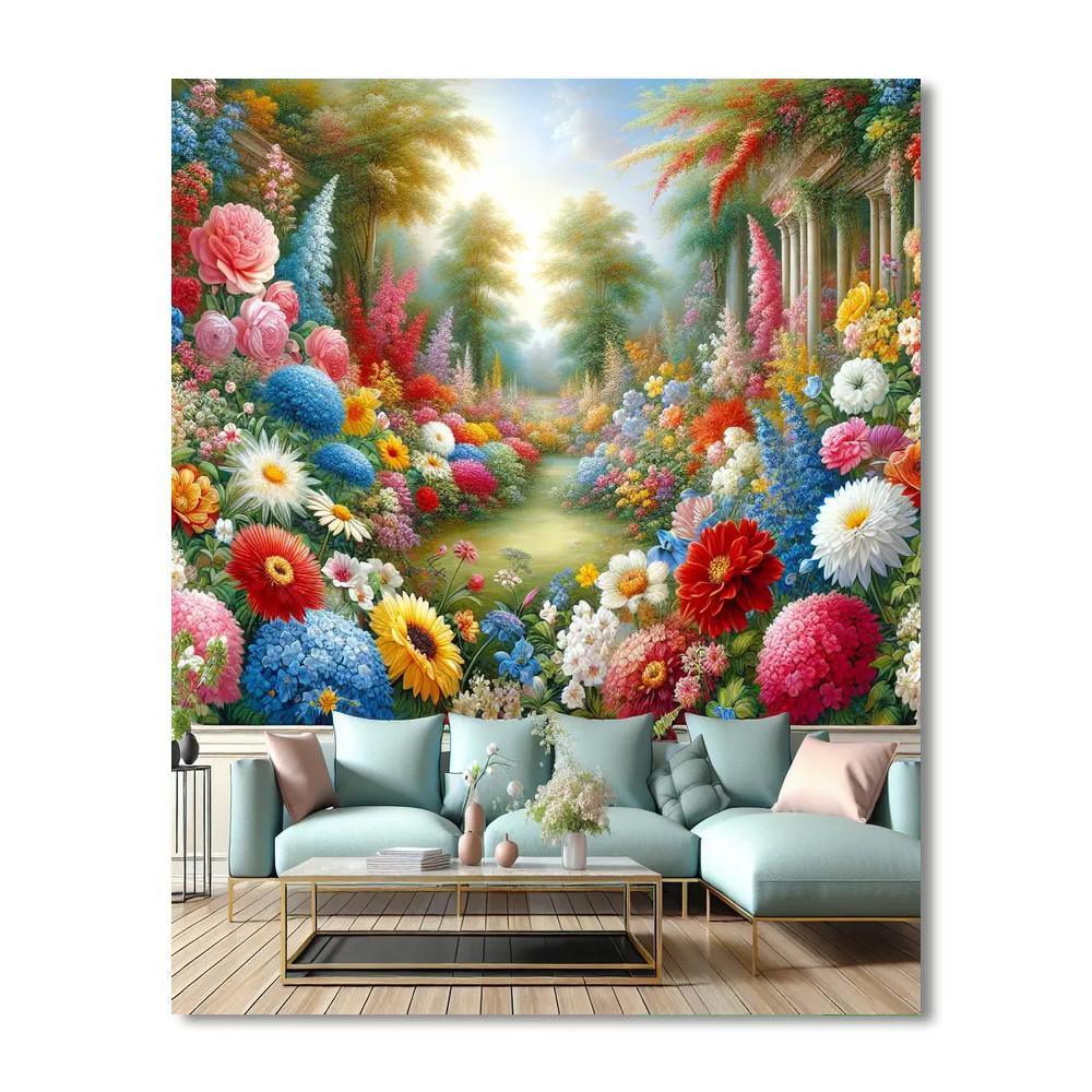 Radiant Garden Bloom Paint By Numbers