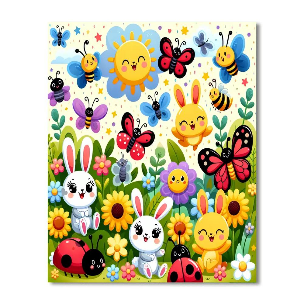 Fun In The Flower Garden Painting By Numbers Kit