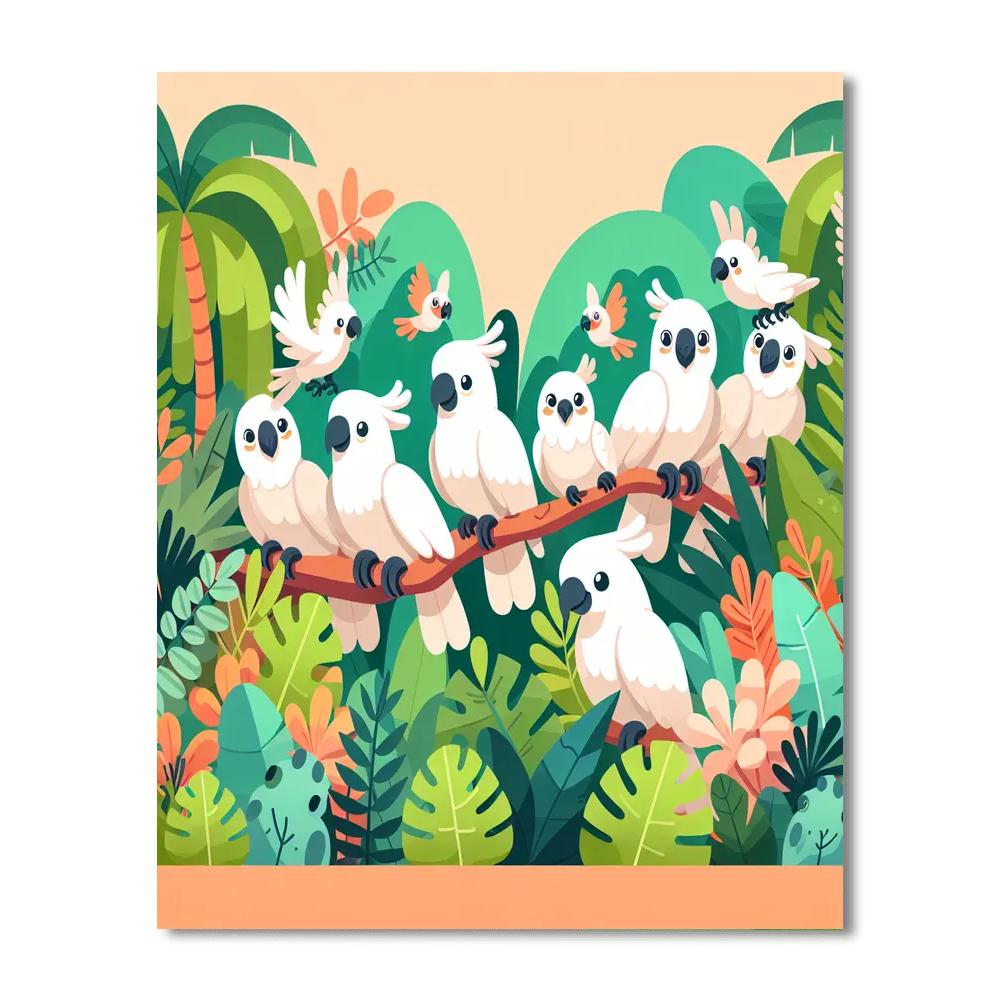 Curious Cockatoos Numbered Painting Kits