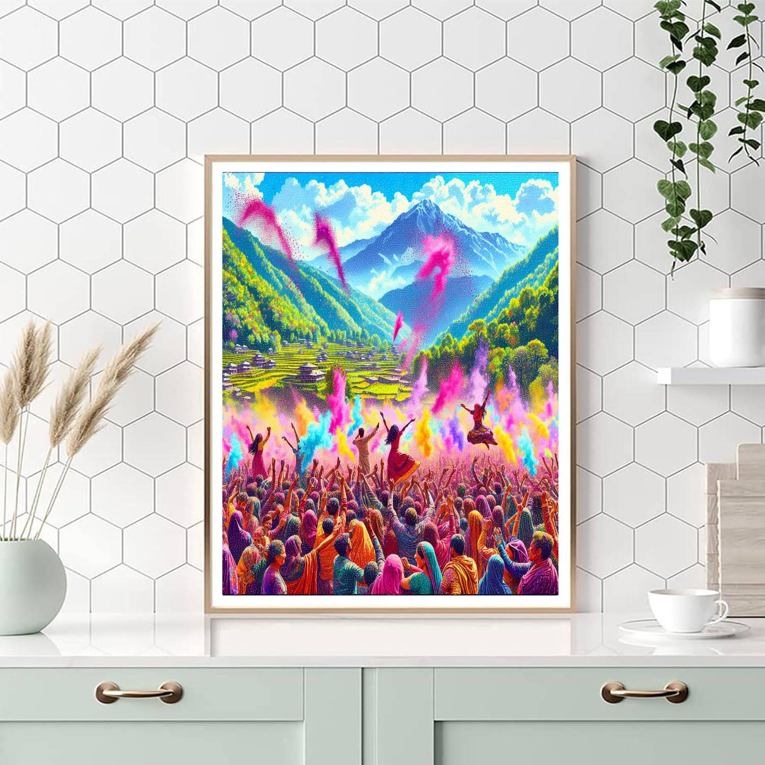 Holi Festival - Nepal Painting Number Kit