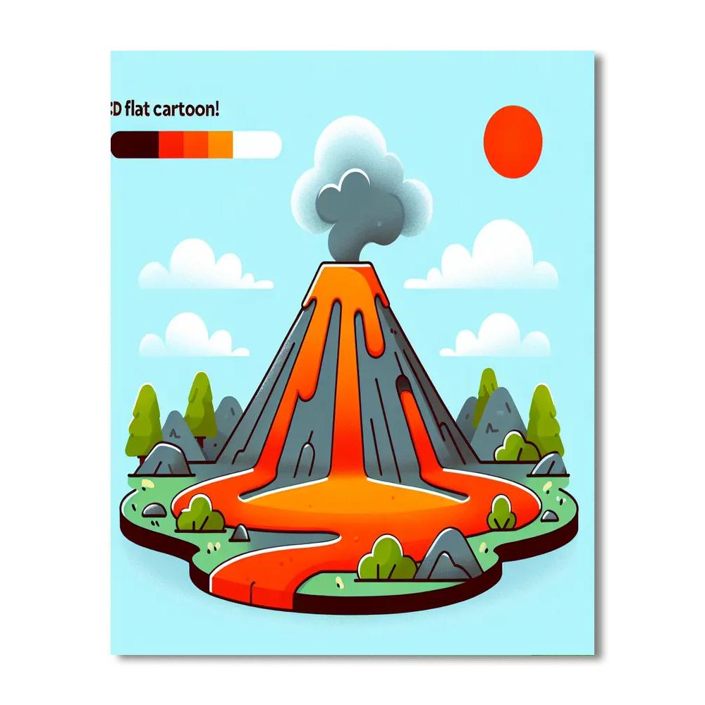 Volcano Eruption Paint By Numbers