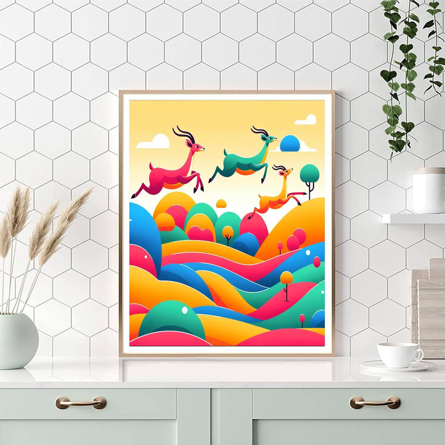 Antelope’s Animated Ascent Paint By Numbers