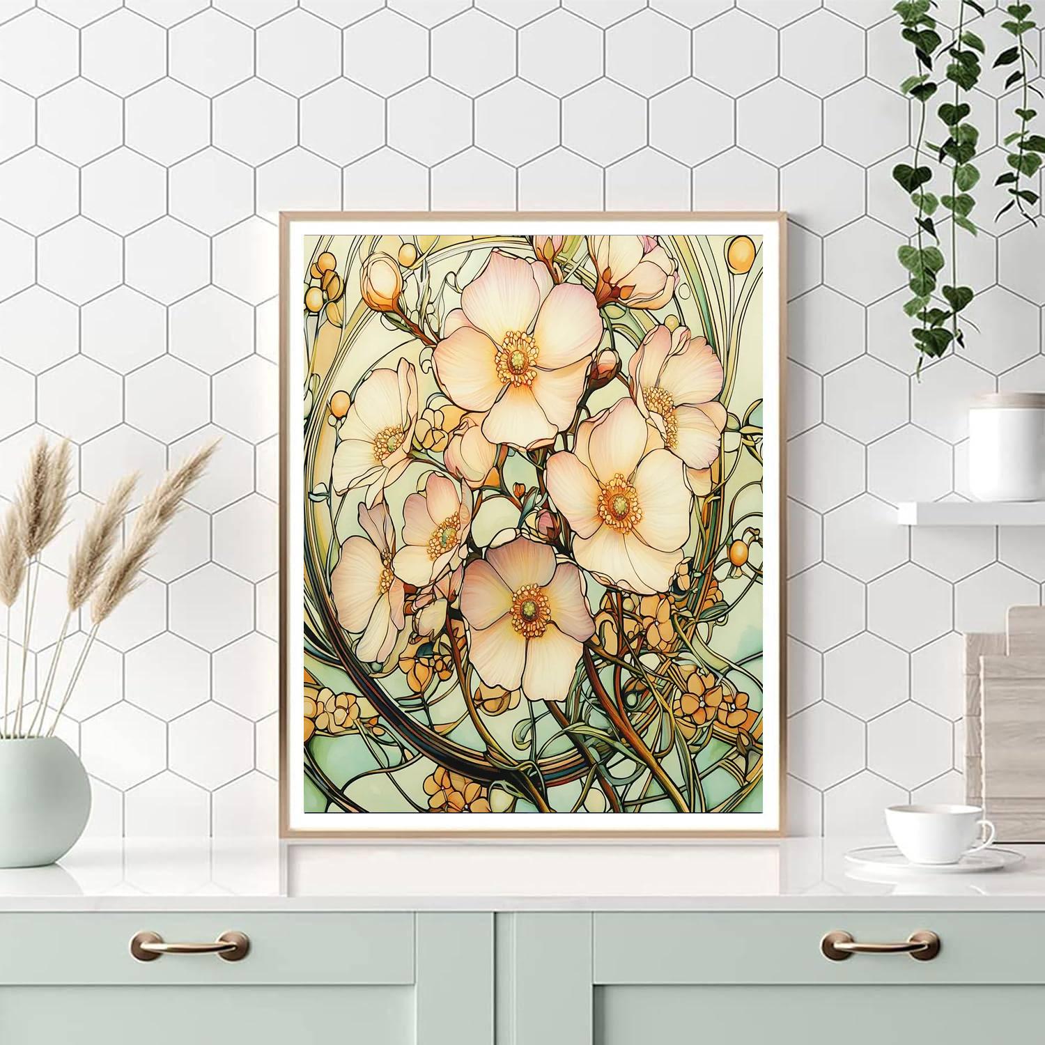 Alphonse Mucha Inspired Echoes Of Eternal Blossoms  Paint By Numbers Kits