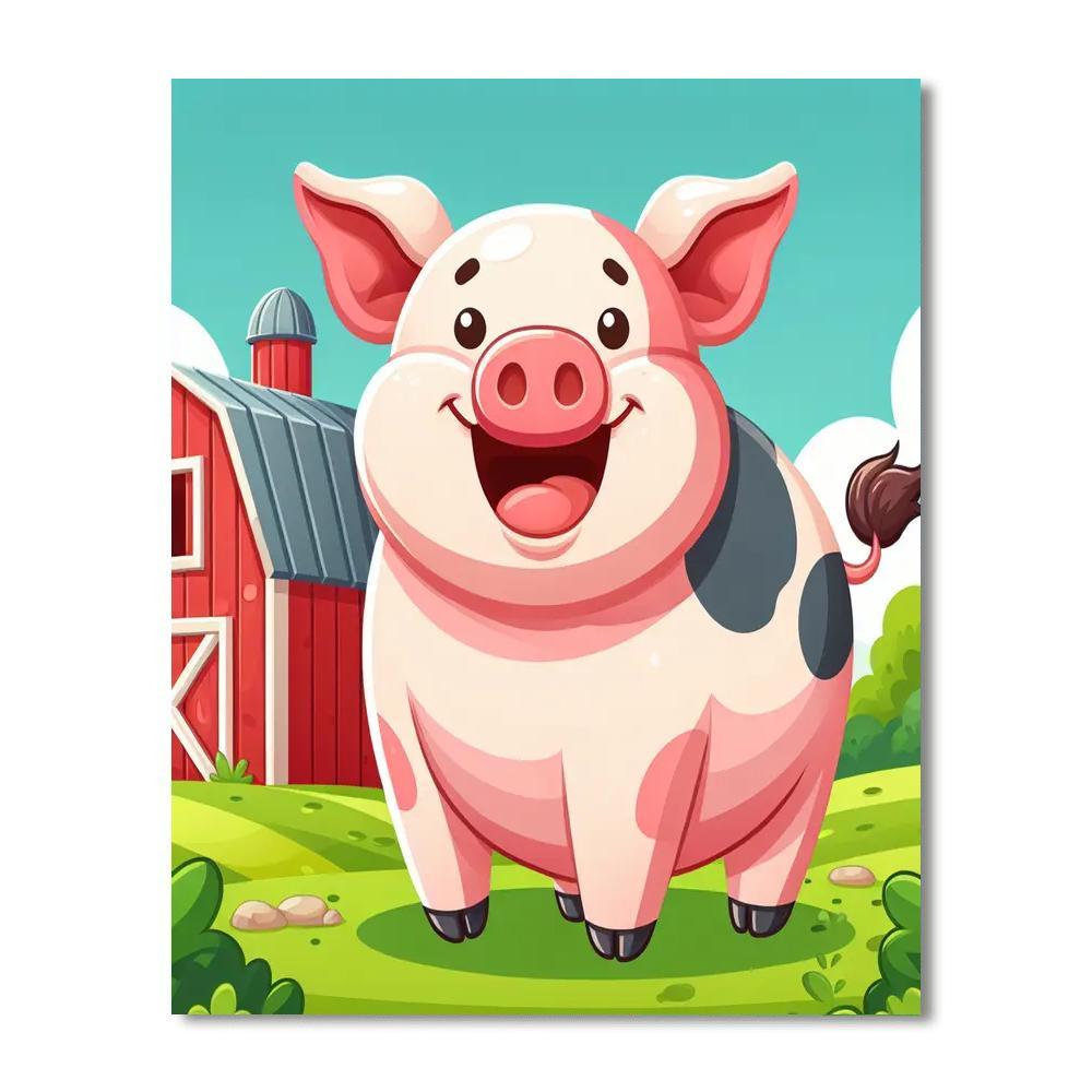 Happy Farm Animal Painting By Numbers Kit