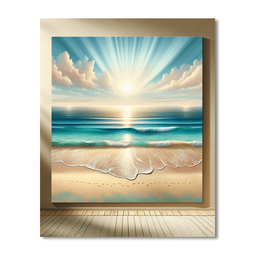 Turquoise Coastal Haven DIY Paint By Numbers