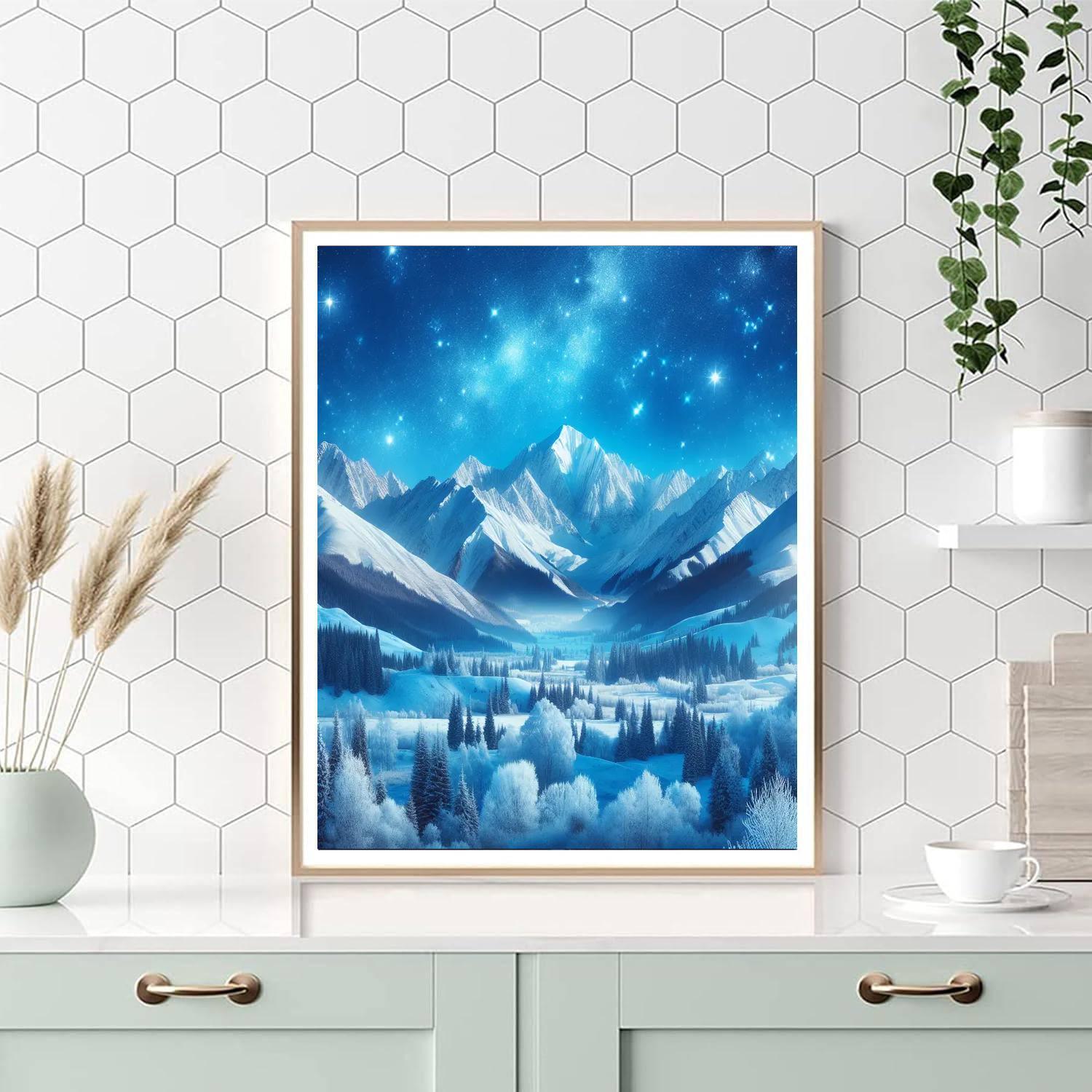 Mountainous Winter Glory DIY Paint By Numbers