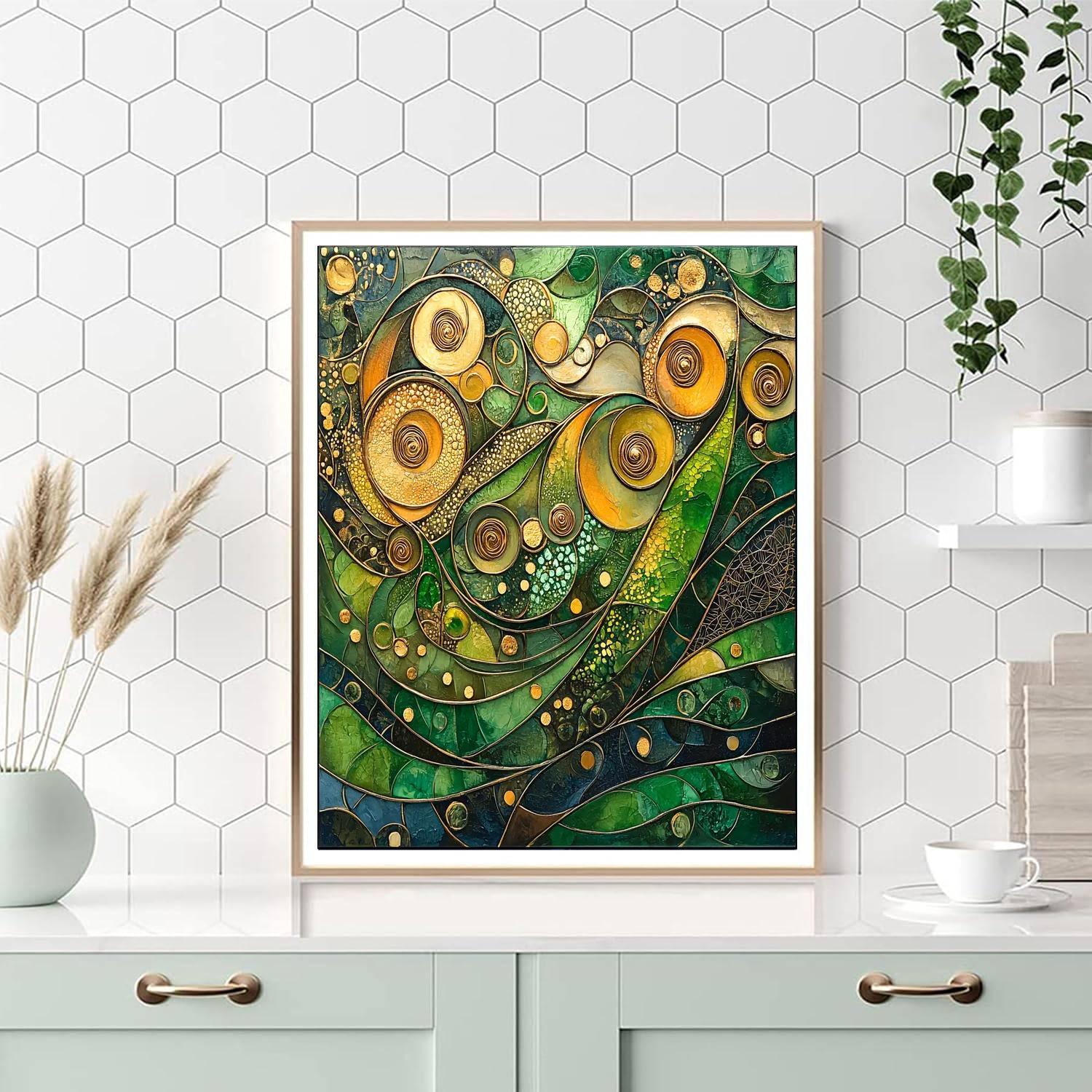 Gustav Klimt Inspired Vibrant Spirals Of Nature  DIY Paint By Numbers