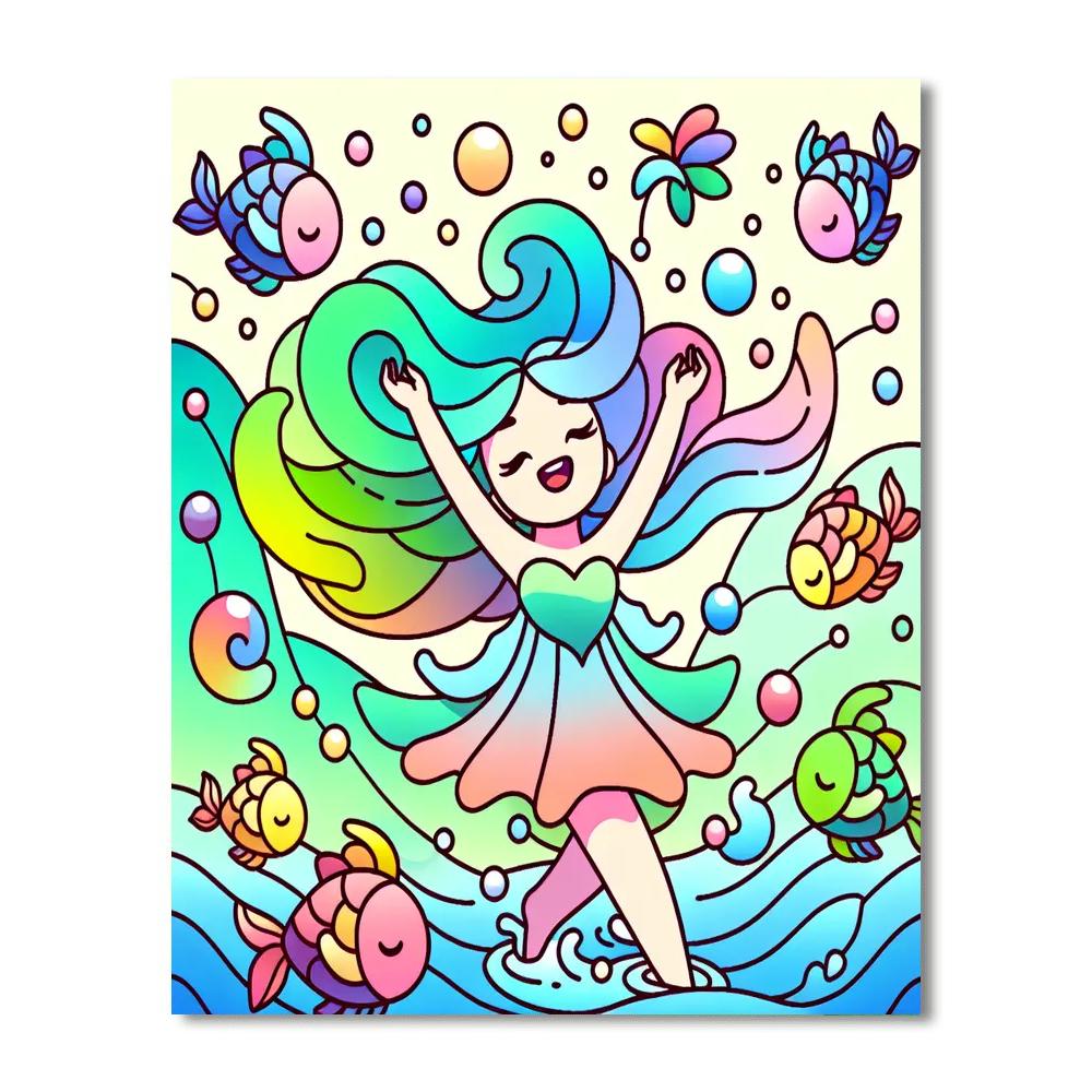 Whimsical Water Sprite DIY Paint By Numbers