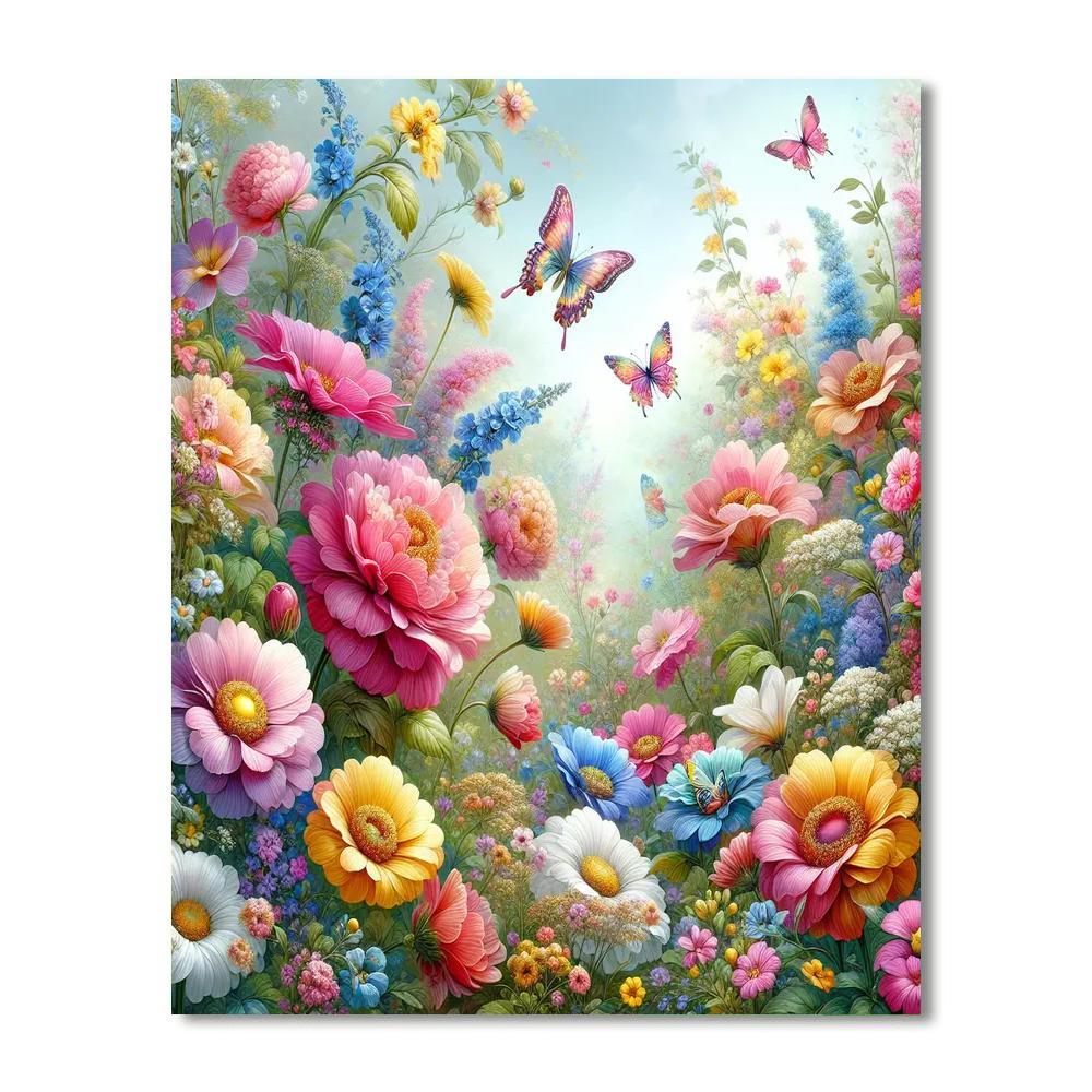 Colorful Summer Garden Paint By Numbers Art