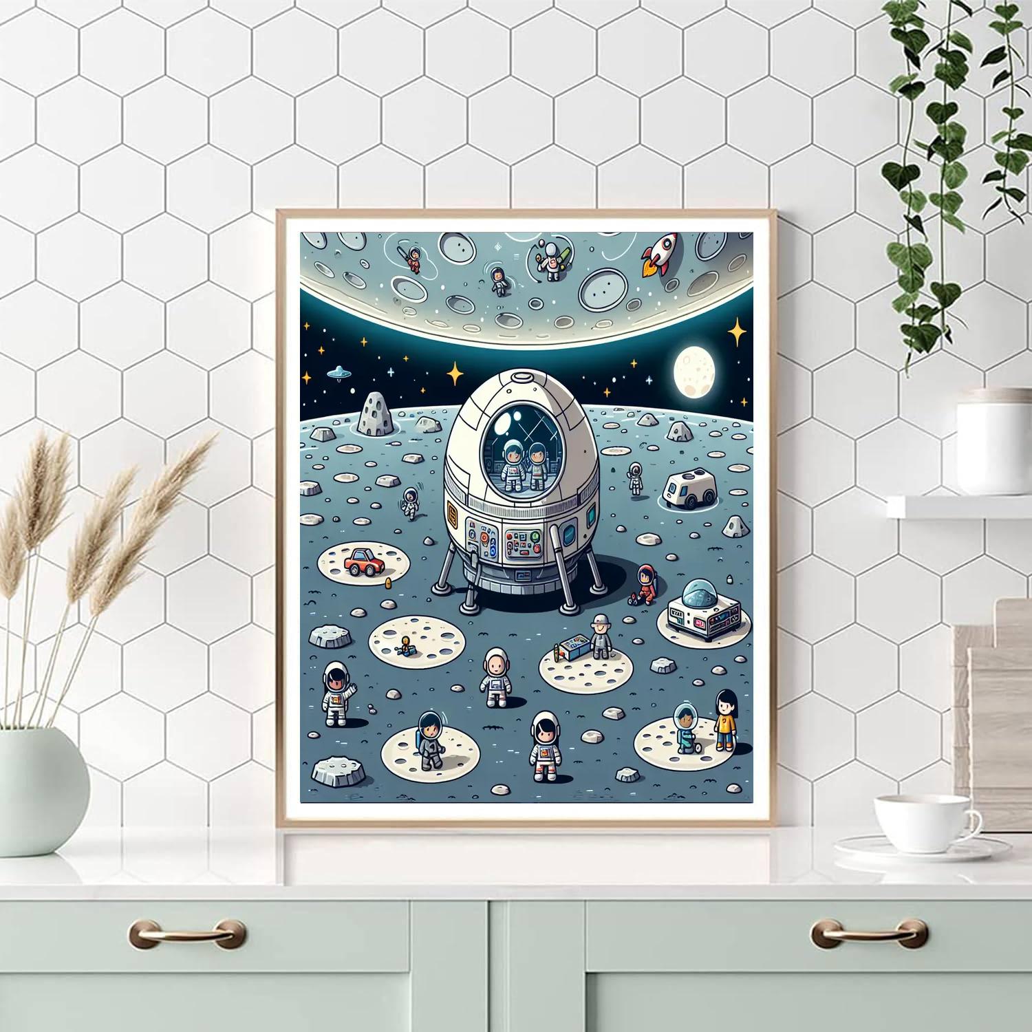 Miniature Moon Mission Paint By Numbers Art